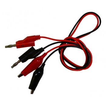 (2) Stacking Banana Plug Cables with Alligator Clip End, 50cm